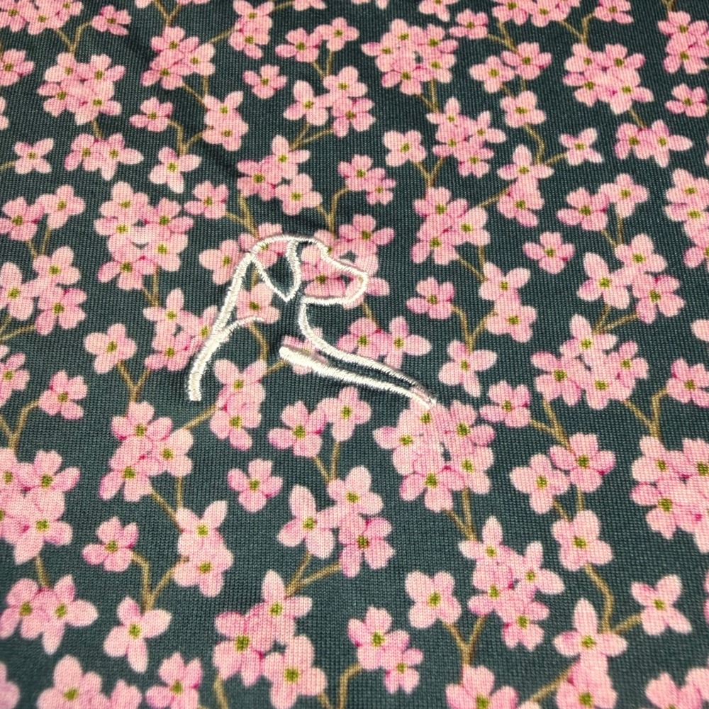 Rhoback Polo Mens XXL Rainforest Green, Pink Dogwood Masters Colors Golf EUC